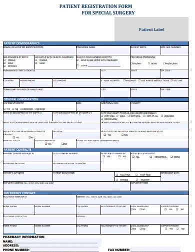 hospital admission form word template